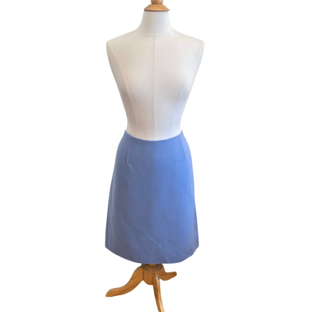 New Talbots Baby Blue Felted Wool Pencil Skirt, Minimalist, Career, Size 16W